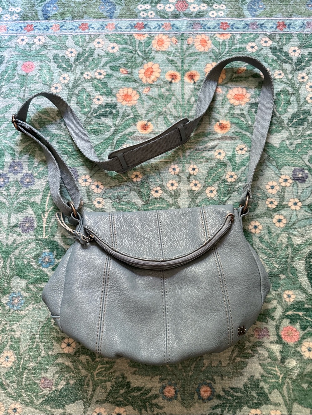 The Sak Dusty Blue Leather Shoulder Bag